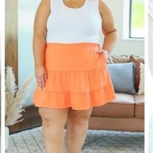 Orange Tiered Skort